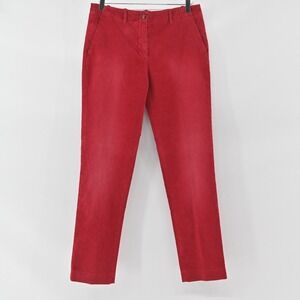 Maliparmi Corduroy Pants Womens Size 46 US L Rose Red Trousers Retro Italy NWT